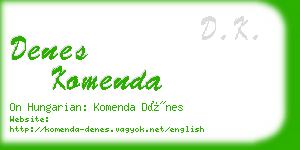 denes komenda business card